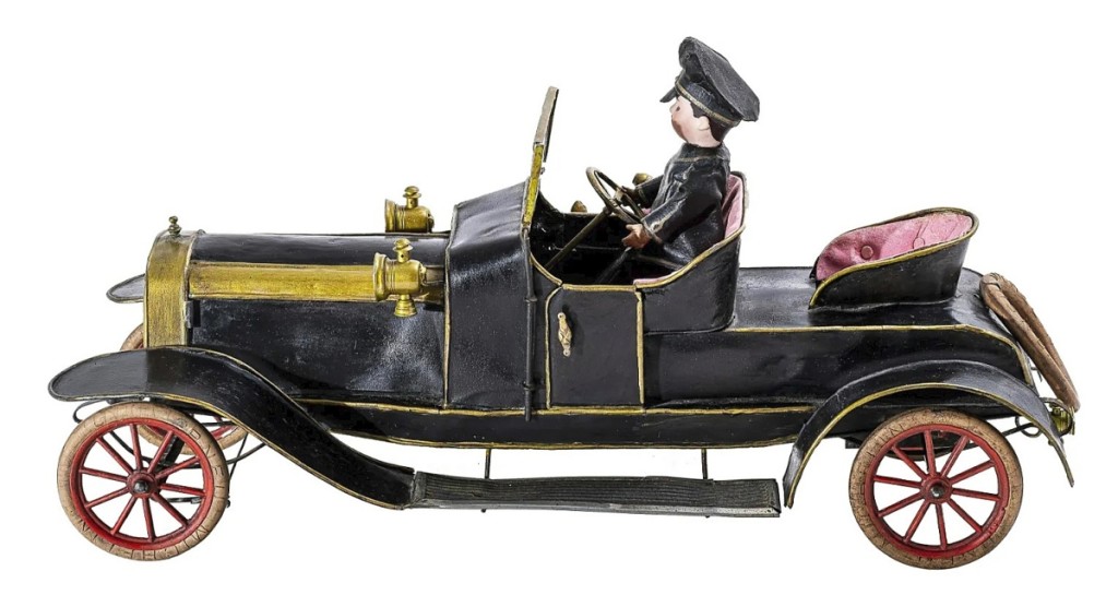 The best price achieved by a toy car was $13,200 for this Delahaye roadster, made by the short-lived French toymaker Blondinat in 1908. The 21-inch-long model was considered in excellent plus condition ($7/9,000).