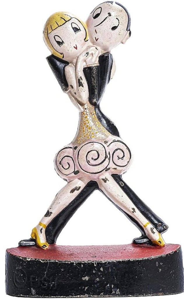 Whimsical and fun, this doorstop design by Fish for Hubley Mfg., Co., danced to $3,120 ($1,250/1,750).