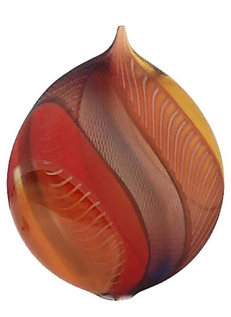 Bequeathed from a private foundation to Ringling School of Art & Design, this Lino Tagliapietra (Italian, b 1934) “Mandara” glass vase was purchased by a local Sarasota art glass collector bidding in-house and brought $26,460.