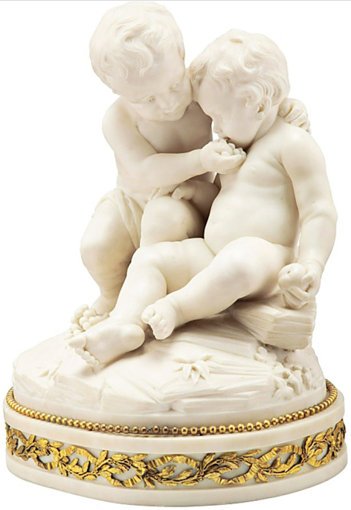 Sculpture was also well represented during the sale, including this Italian carved Carrara marble putti group from the Heath collection, early Twentieth Century, that reached $6,563 ($1,5/2,500).
