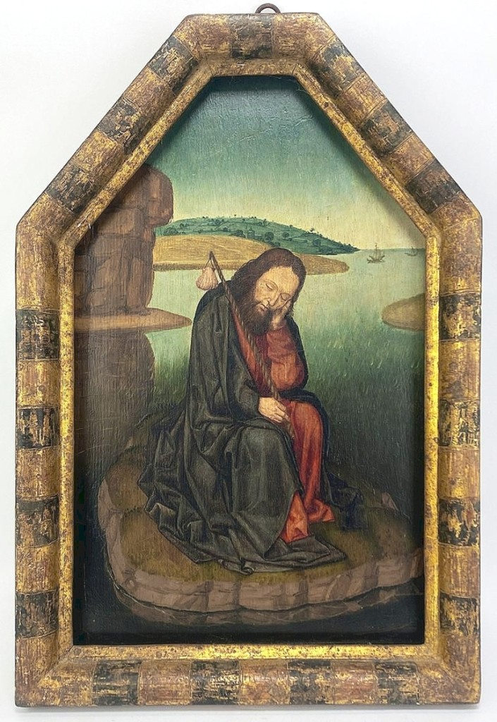 The highest priced item in the sale, earning $51,240, was this small Flemish painting of Saint James. Its provenance included the famed Seligman collection.