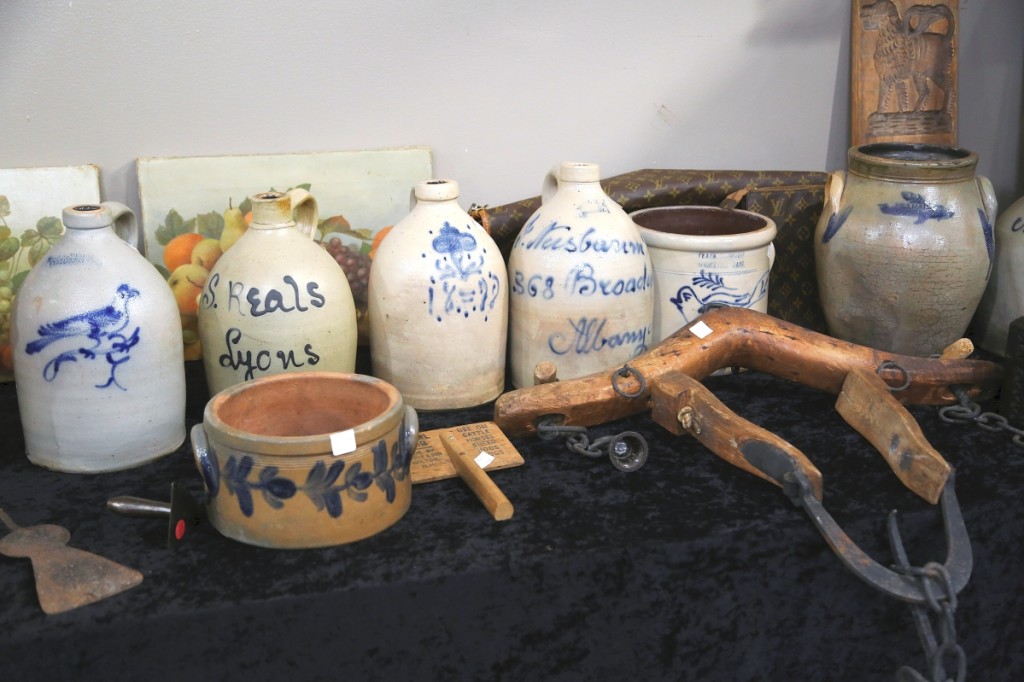 Looking for New England and New York stoneware? See Joe and Eileen Smart, Park Antiques, Rutland, Vt.