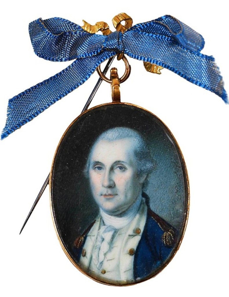 Leading the sale at $442,800 was this watercolor on ivory portrait miniature of George Washington by Charles Willson Peale (American, 1741-1827), which had descended in the family of H. Patterson Harris of Westport, Conn. It sold to an American private collector, underbid by an American institution ($300/500,000).