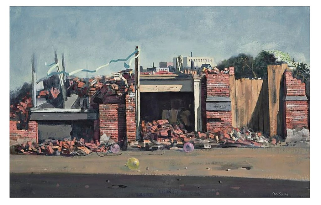 Hughie Lee-Smith’s (1915-1999) “Aftermath,” circa 1960, a beautifully painted but stark urban scene rendered in oil on linen canvas, set a new auction record, beating its $180,000 high estimate to sell for $365,000.