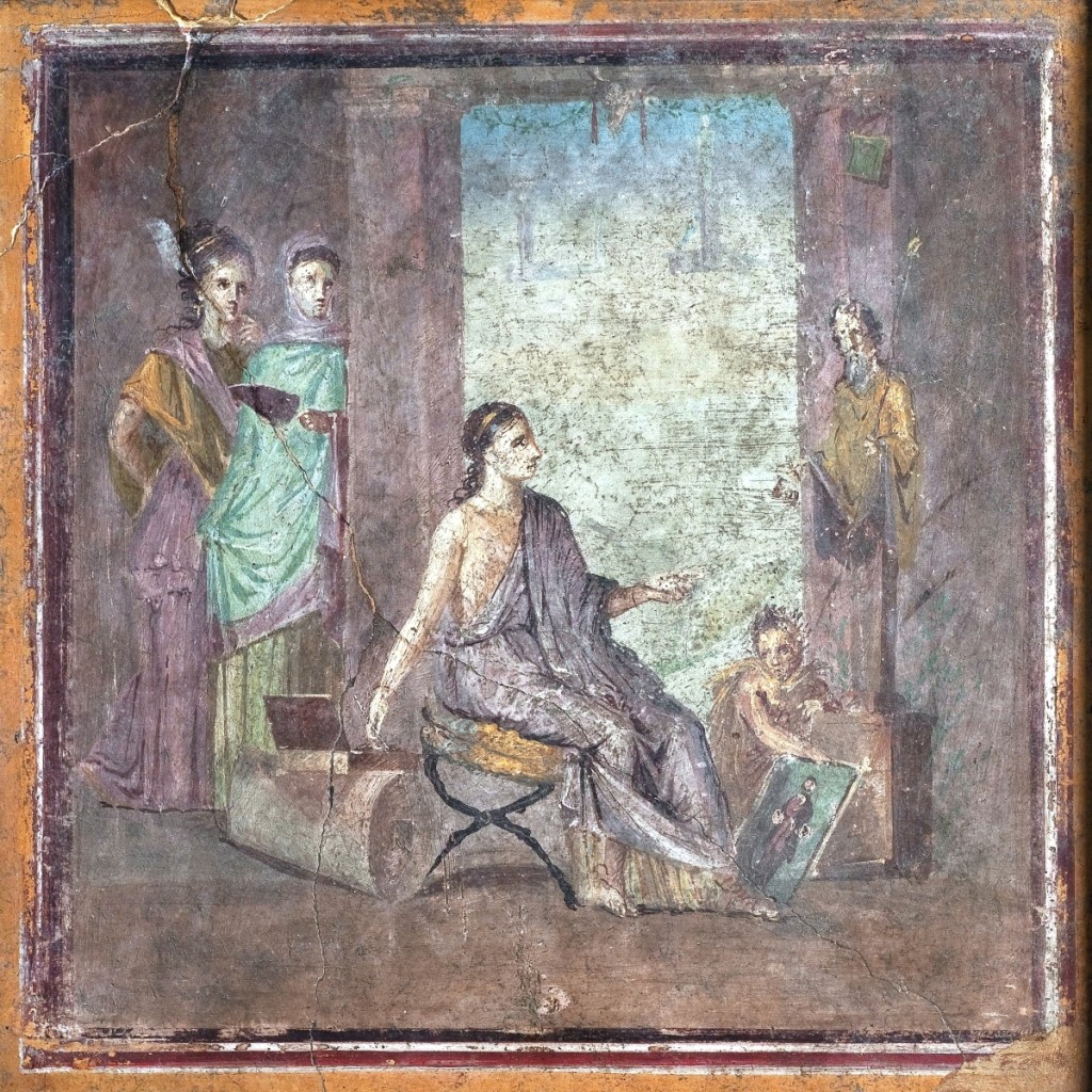 “Painter at Work,” House of the Surgeon, Pompeii, First Century CE. Fresco. National Archaeological Museum of Naples: MANN 9018. Image ©Photographic Archive, National Archaeological Museum of Naples.