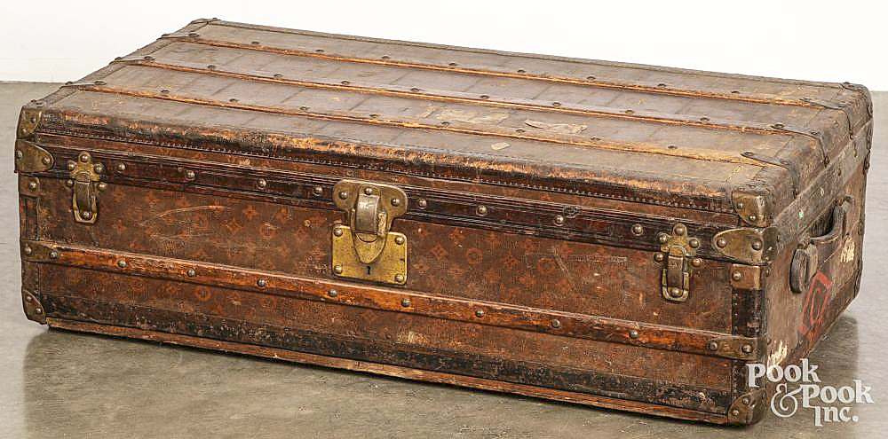 LOUIS VUITTON  STEAMER TRUNK POSSIBLY FROM THE COLLECTION OF