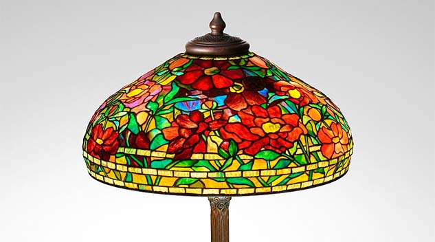 Robert Louis Tiffany Mission Table Lamp 30 Tall Art Glass with