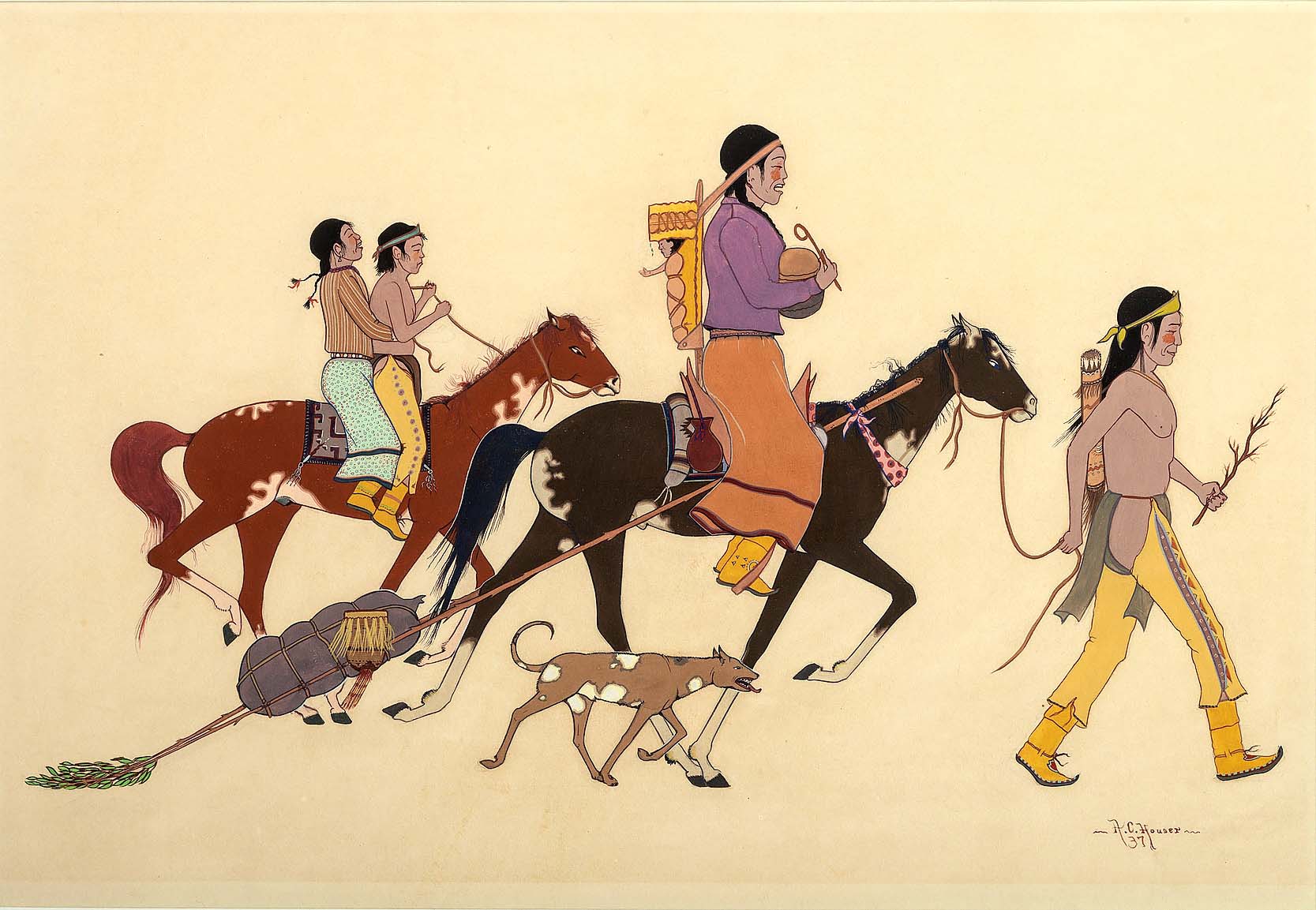 “Moving Camp” by Allan Houser (Chiricahua Apache, 1914-1994)