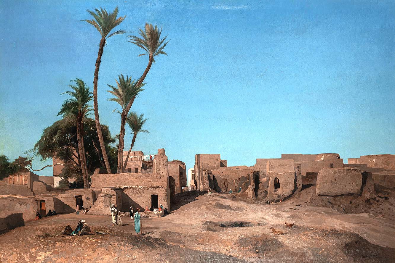“View of Aswan, Egypt” by Camille Wauters (Belgian, 1856-191