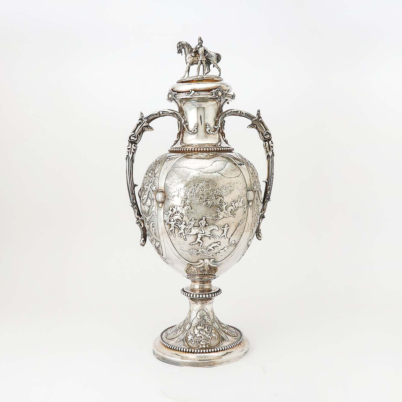 This Victorian sterling silver covered two handled cup by Elking