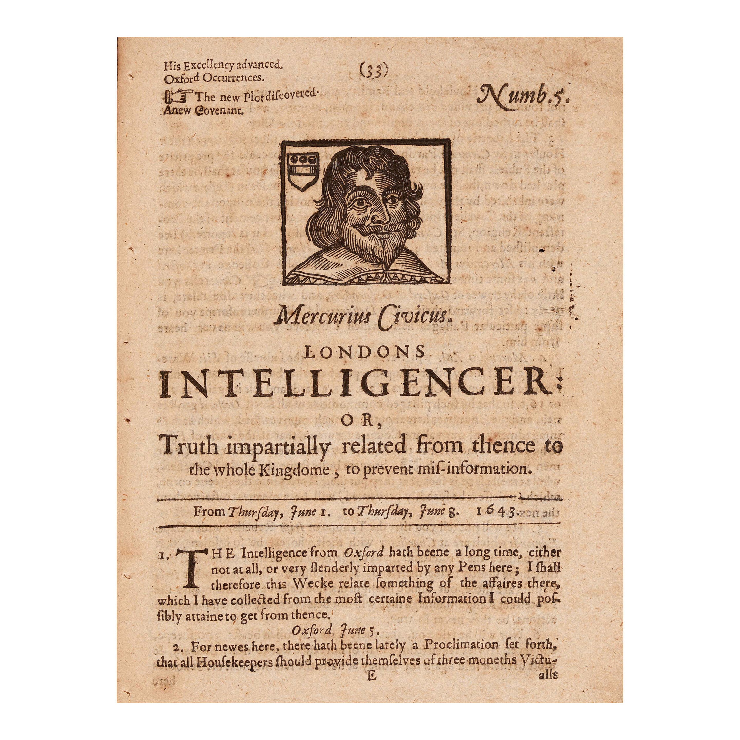 Mercurius Civicus: Londons Intelligencer was the first illustrat