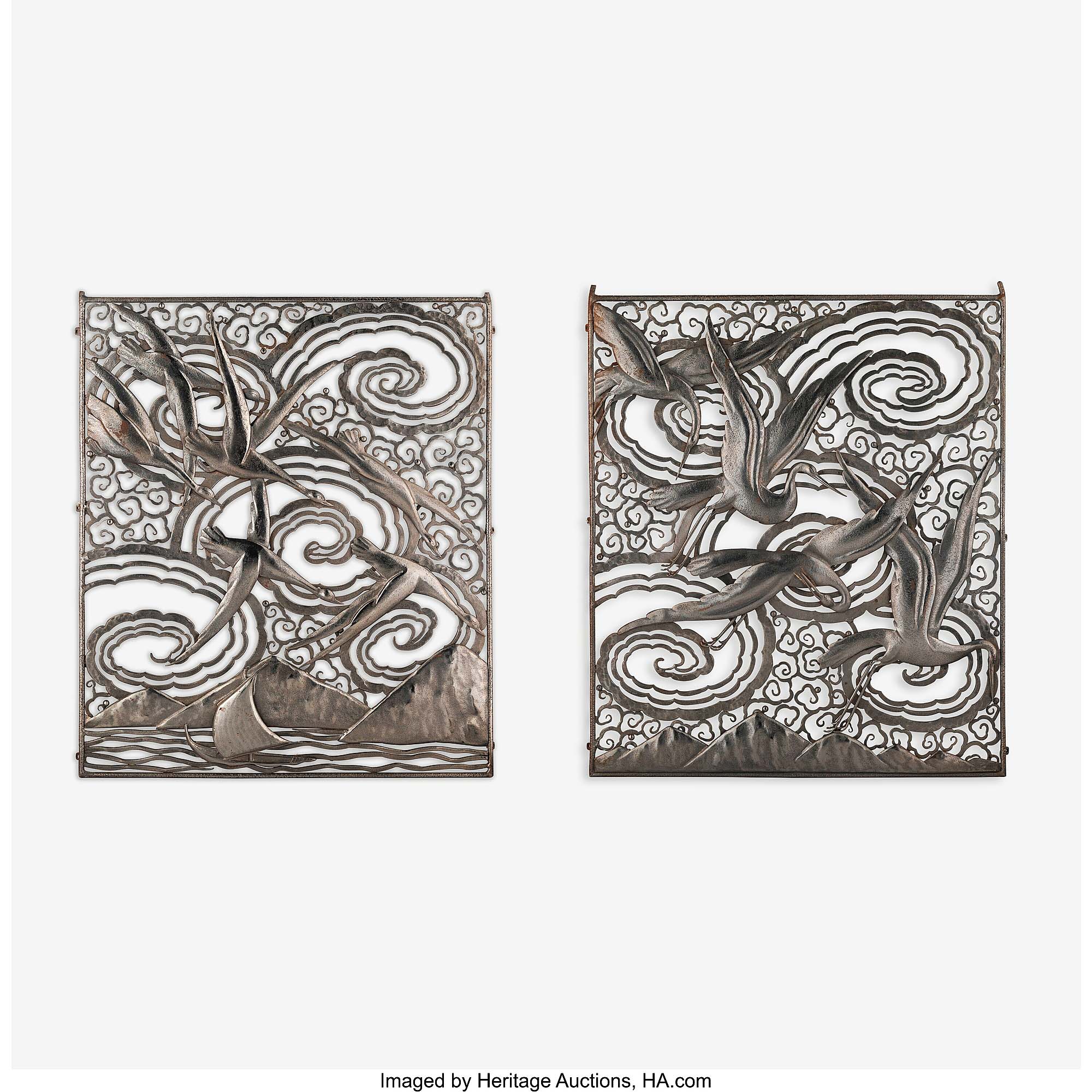 A phone bidder paid $30,000 for this circa 1925 pair of silvered