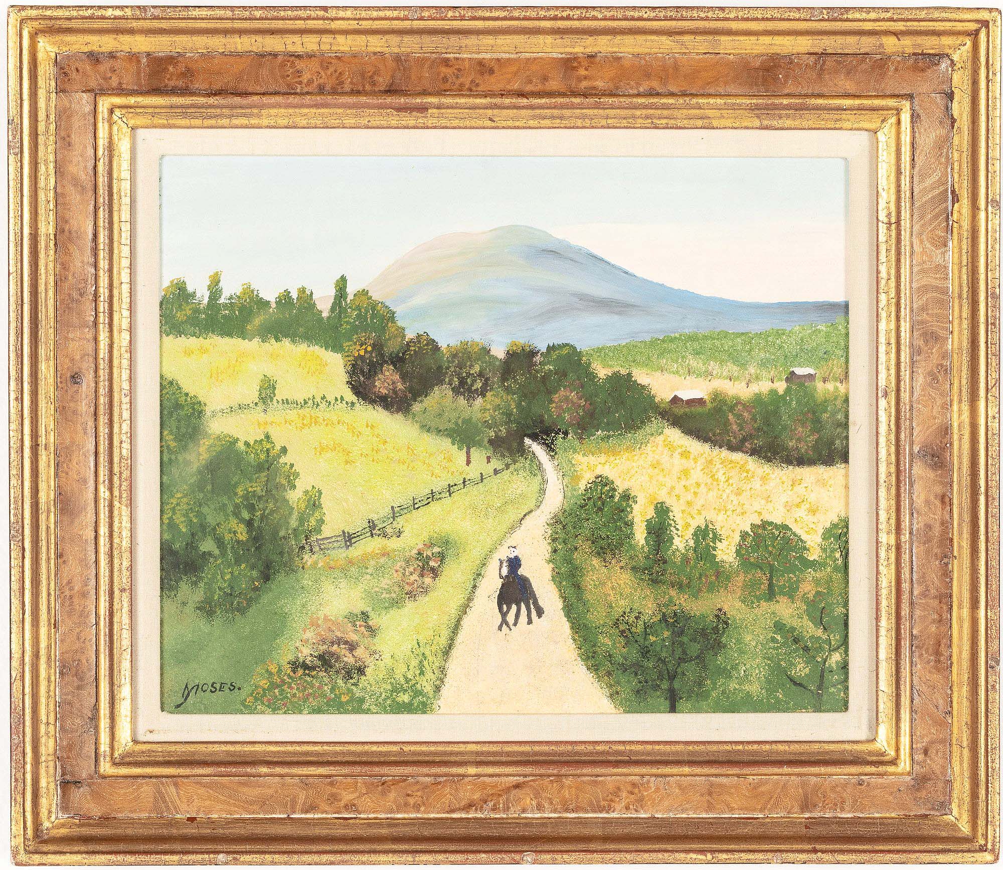 Grandma Moses’s (1860-1961) 1946 oil on Masonite titled “The