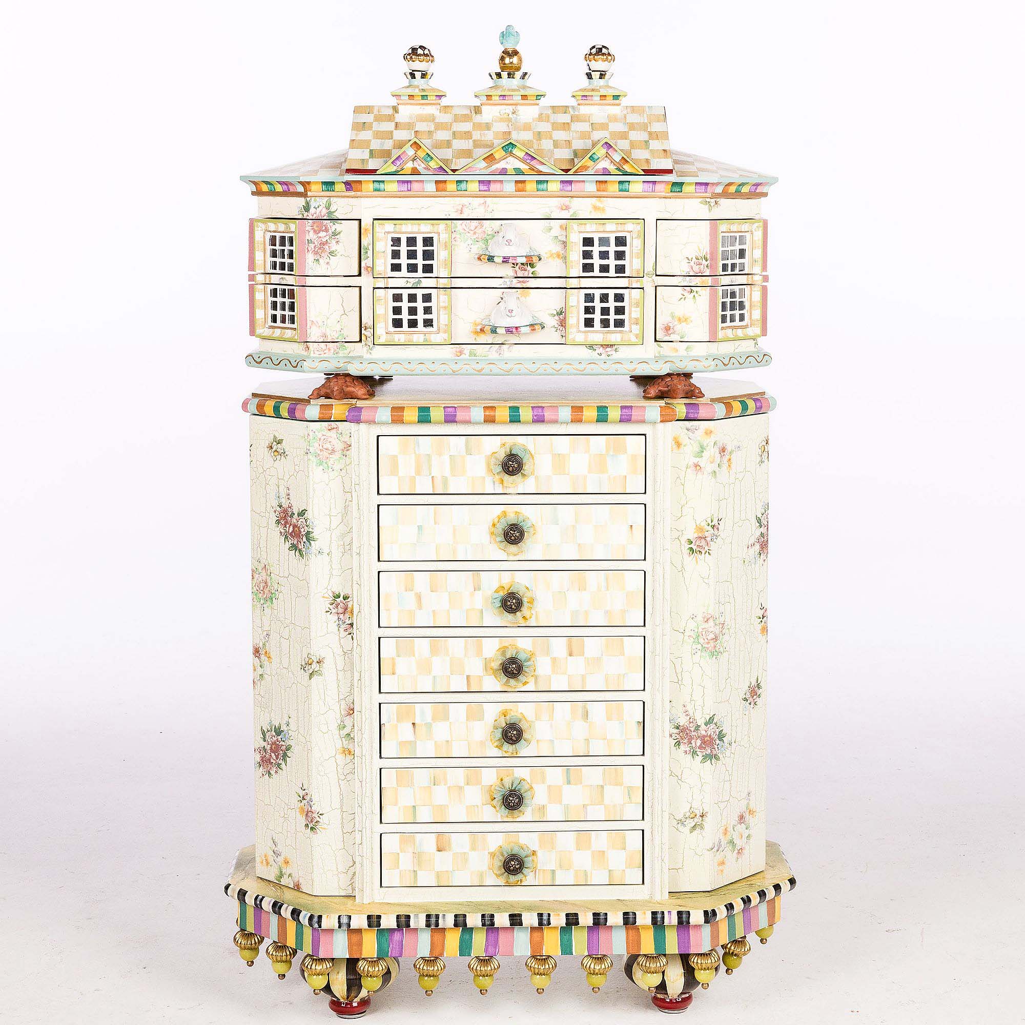Made by McKenzie Childs, this 46-inch-tall Chicken Palace jewelr
